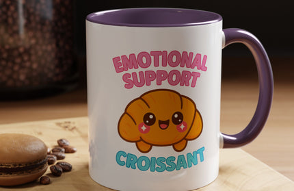 EMOTIONAL SUPPORT CROISSANT COZY MUG
