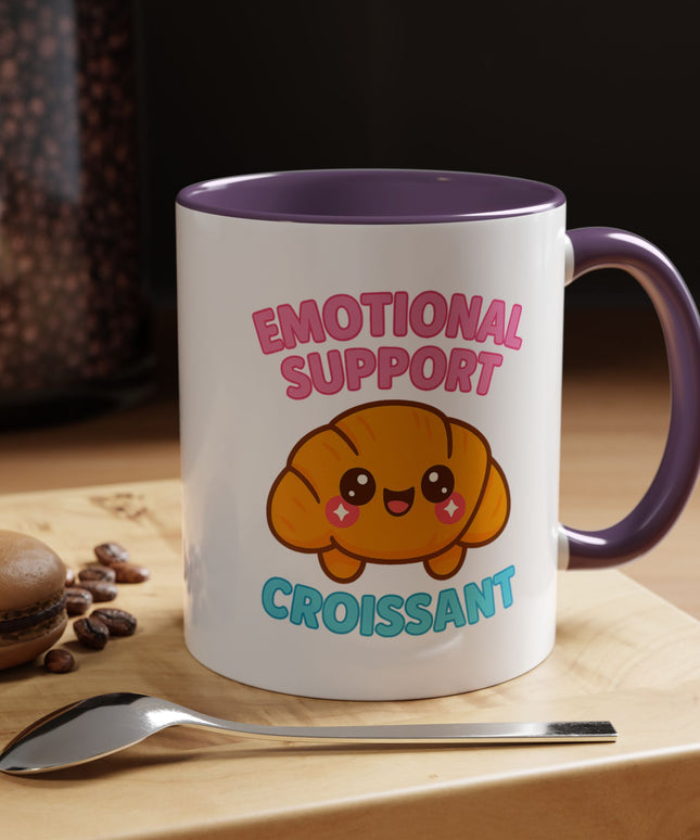 EMOTIONAL SUPPORT CROISSANT COZY MUG