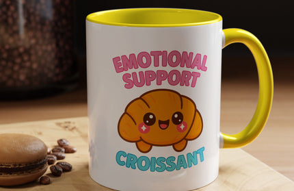 EMOTIONAL SUPPORT CROISSANT COZY MUG