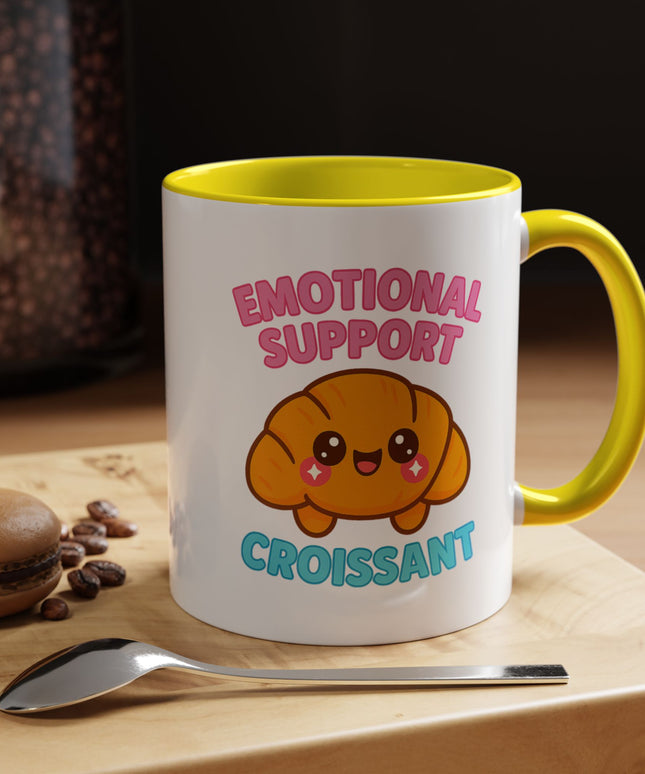 EMOTIONAL SUPPORT CROISSANT COZY MUG