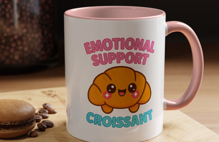 EMOTIONAL SUPPORT CROISSANT COZY MUG