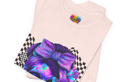 Electric Skull with Bubble Bow Goth Tee