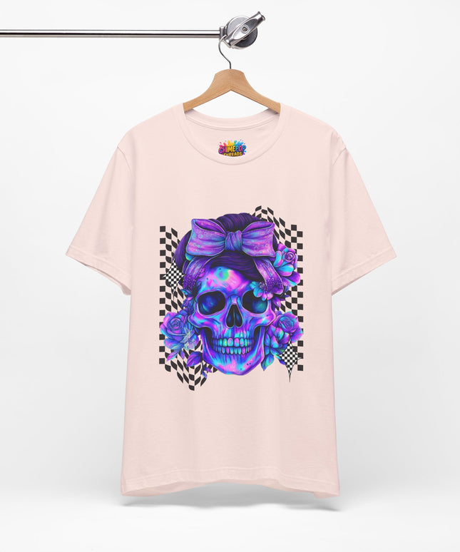 Electric Skull with Bubble Bow Goth Tee
