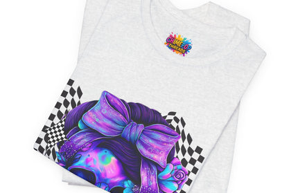 Electric Skull with Bubble Bow Goth Tee