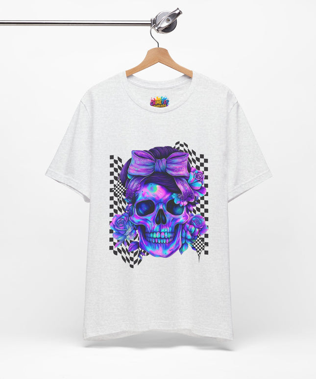 Electric Skull with Bubble Bow Goth Tee