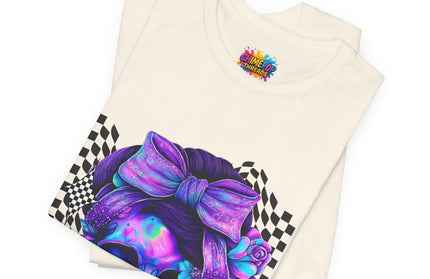 Electric Skull with Bubble Bow Goth Tee