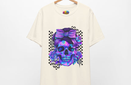 Electric Skull with Bubble Bow Goth Tee