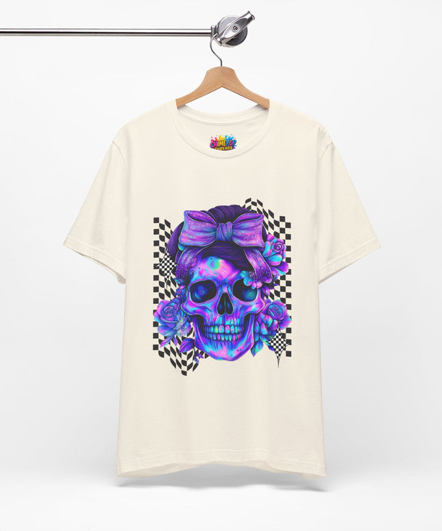 Electric Skull with Bubble Bow Goth Tee