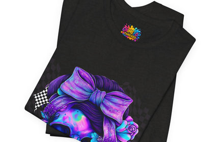 Electric Skull with Bubble Bow Goth Tee
