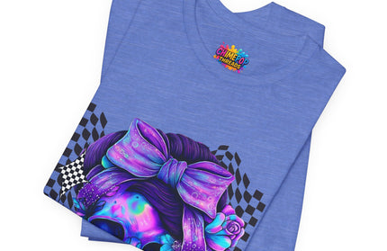 Electric Skull with Bubble Bow Goth Tee