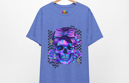 Electric Skull with Bubble Bow Goth Tee