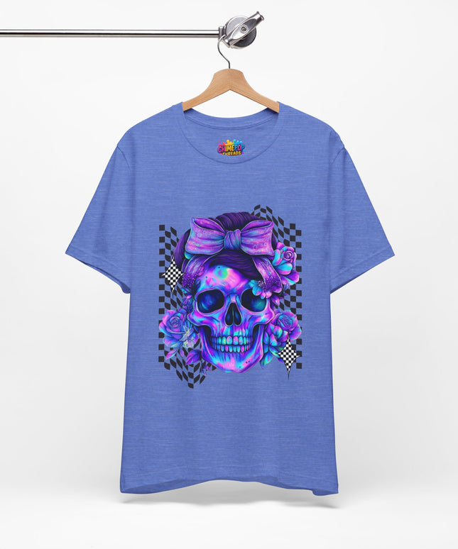 Electric Skull with Bubble Bow Goth Tee