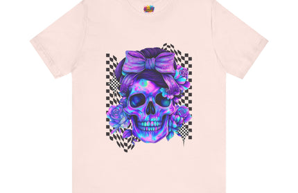 Electric Skull with Bubble Bow Goth Tee