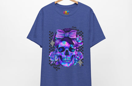 Electric Skull with Bubble Bow Goth Tee
