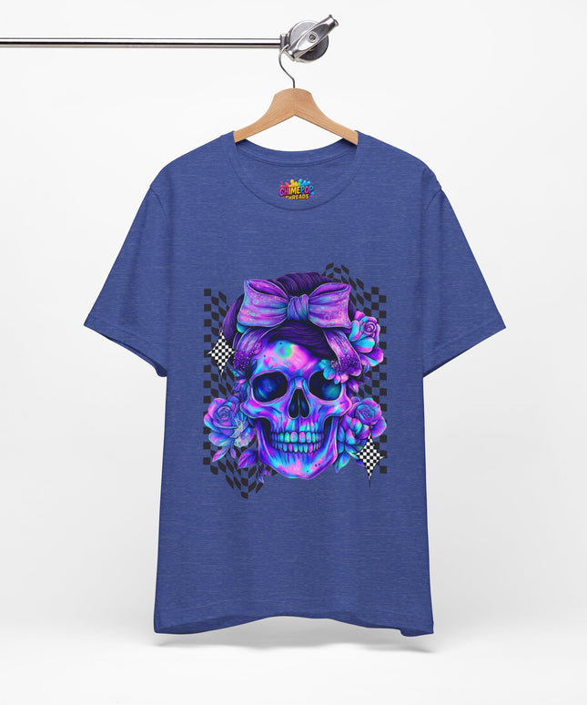 Electric Skull with Bubble Bow Goth Tee
