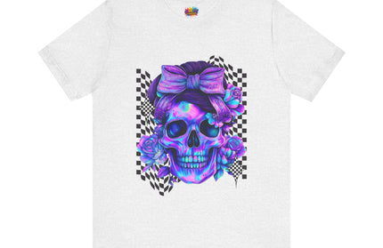 Electric Skull with Bubble Bow Goth Tee