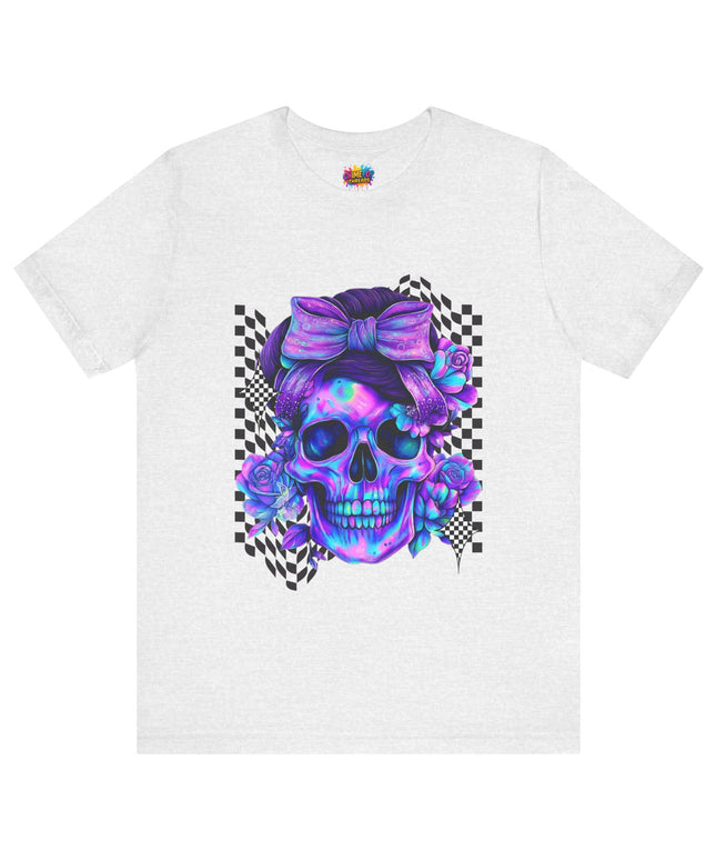 Electric Skull with Bubble Bow Goth Tee