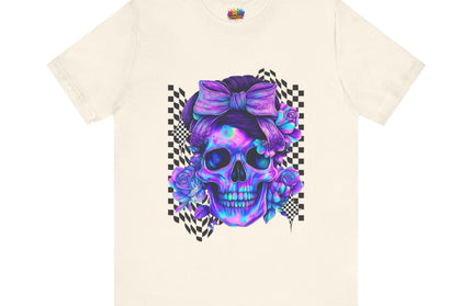 Electric Skull with Bubble Bow Goth Tee