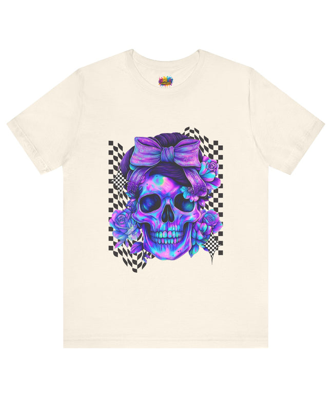 Electric Skull with Bubble Bow Goth Tee