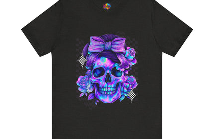 Electric Skull with Bubble Bow Goth Tee