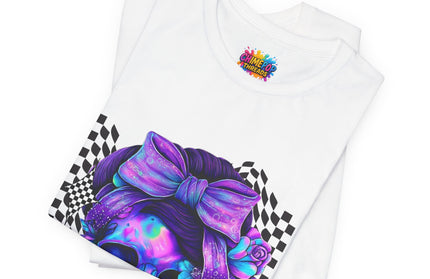 Electric Skull with Bubble Bow Goth Tee