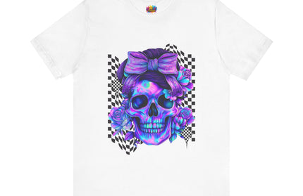 Electric Skull with Bubble Bow Goth Tee