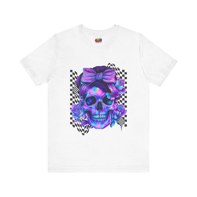 Electric Skull with Bubble Bow Goth Tee