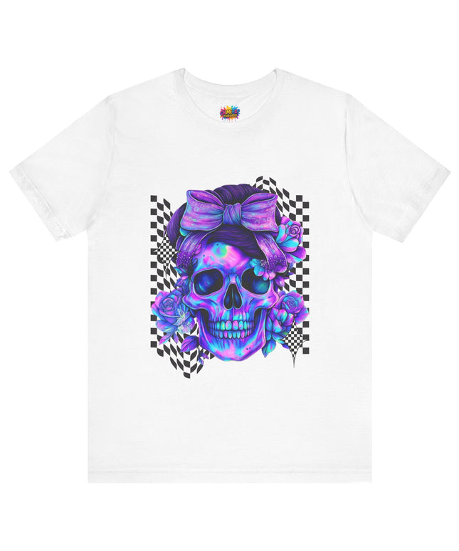 Electric Skull with Bubble Bow Goth Tee