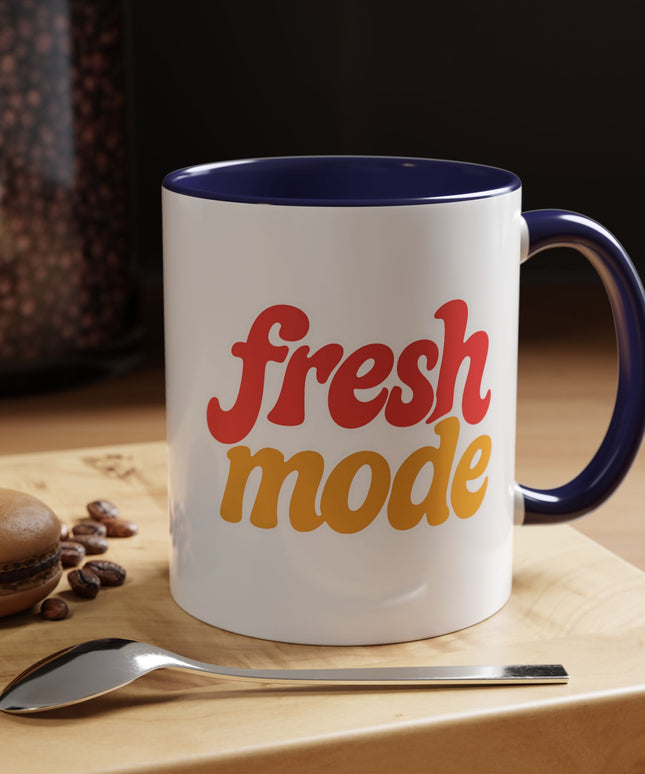 Fresh Mode Accent Coffee Mug - Fun Vibrant Cup for Coffee Lovers, Gift for Friends, Home Decor, Office Mug, 11 & 15oz Sizes