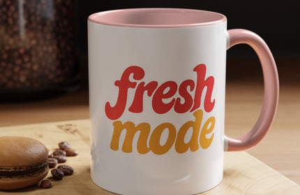 Fresh Mode Accent Coffee Mug - Fun Vibrant Cup for Coffee Lovers, Gift for Friends, Home Decor, Office Mug, 11 & 15oz Sizes
