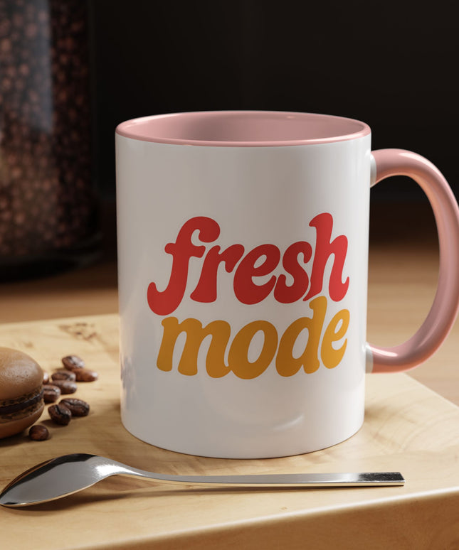 Fresh Mode Accent Coffee Mug - Fun Vibrant Cup for Coffee Lovers, Gift for Friends, Home Decor, Office Mug, 11 & 15oz Sizes