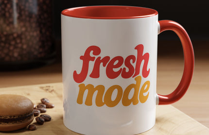 Fresh Mode Accent Coffee Mug - Fun Vibrant Cup for Coffee Lovers, Gift for Friends, Home Decor, Office Mug, 11 & 15oz Sizes