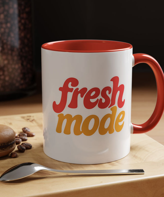Fresh Mode Accent Coffee Mug - Fun Vibrant Cup for Coffee Lovers, Gift for Friends, Home Decor, Office Mug, 11 & 15oz Sizes