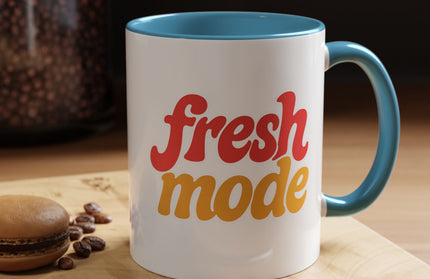 Fresh Mode Accent Coffee Mug - Fun Vibrant Cup for Coffee Lovers, Gift for Friends, Home Decor, Office Mug, 11 & 15oz Sizes