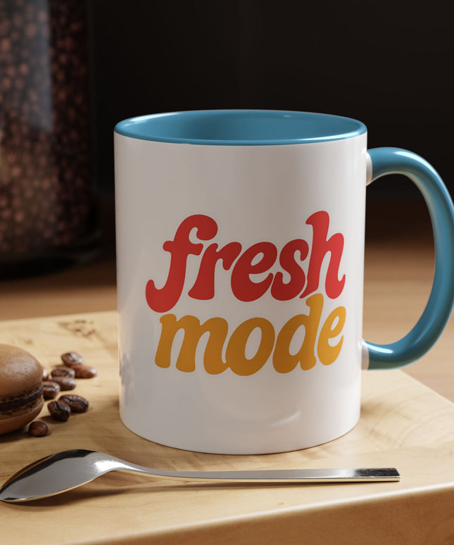 Fresh Mode Accent Coffee Mug - Fun Vibrant Cup for Coffee Lovers, Gift for Friends, Home Decor, Office Mug, 11 & 15oz Sizes