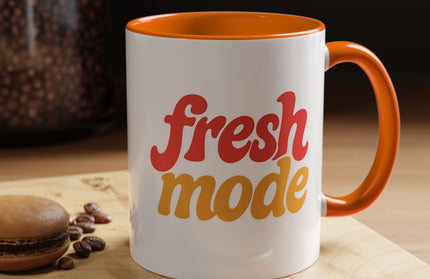 Fresh Mode Accent Coffee Mug - Fun Vibrant Cup for Coffee Lovers, Gift for Friends, Home Decor, Office Mug, 11 & 15oz Sizes