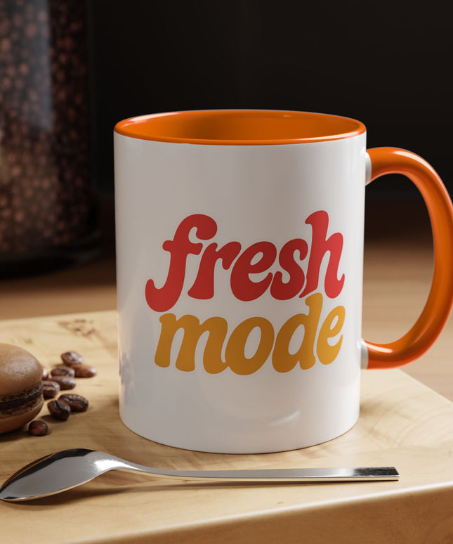 Fresh Mode Accent Coffee Mug - Fun Vibrant Cup for Coffee Lovers, Gift for Friends, Home Decor, Office Mug, 11 & 15oz Sizes