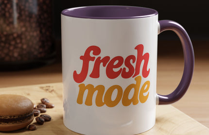 Fresh Mode Accent Coffee Mug - Fun Vibrant Cup for Coffee Lovers, Gift for Friends, Home Decor, Office Mug, 11 & 15oz Sizes