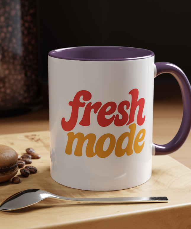 Fresh Mode Accent Coffee Mug - Fun Vibrant Cup for Coffee Lovers, Gift for Friends, Home Decor, Office Mug, 11 & 15oz Sizes