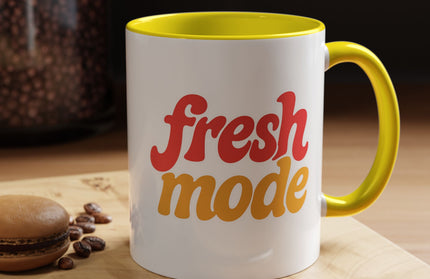 Fresh Mode Accent Coffee Mug - Fun Vibrant Cup for Coffee Lovers, Gift for Friends, Home Decor, Office Mug, 11 & 15oz Sizes