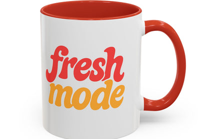 Fresh Mode Accent Coffee Mug - Fun Vibrant Cup for Coffee Lovers, Gift for Friends, Home Decor, Office Mug, 11 & 15oz Sizes