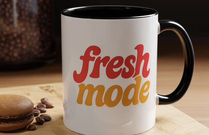 Fresh Mode Accent Coffee Mug - Fun Vibrant Cup for Coffee Lovers, Gift for Friends, Home Decor, Office Mug, 11 & 15oz Sizes