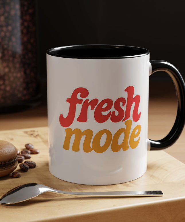 Fresh Mode Accent Coffee Mug - Fun Vibrant Cup for Coffee Lovers, Gift for Friends, Home Decor, Office Mug, 11 & 15oz Sizes