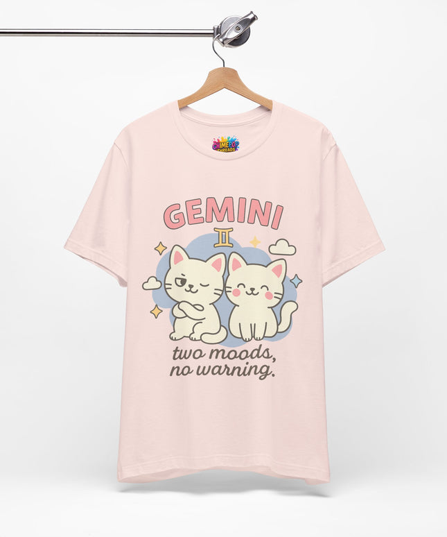 GEMINI ZODIAC - TWO MOODS NO WARNING GRAPHIC TEE
