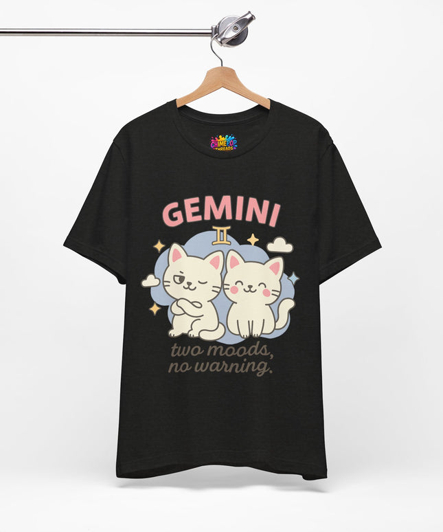 GEMINI ZODIAC - TWO MOODS NO WARNING GRAPHIC TEE