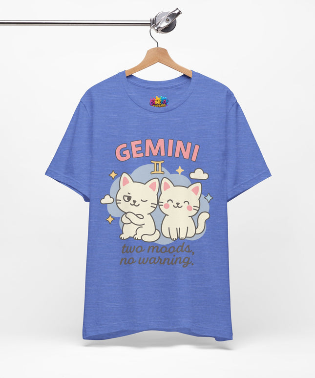 GEMINI ZODIAC - TWO MOODS NO WARNING GRAPHIC TEE