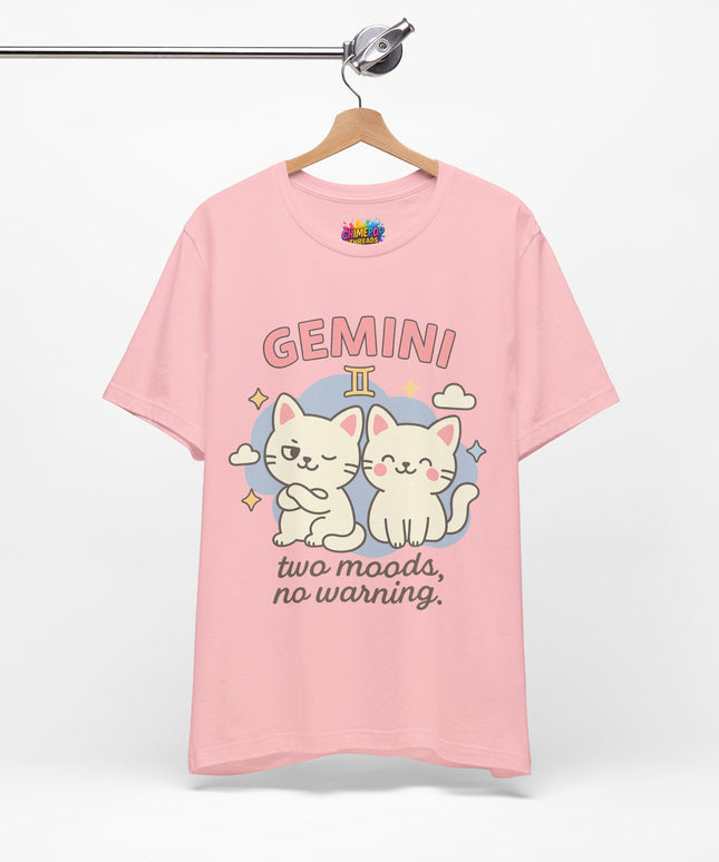 GEMINI ZODIAC - TWO MOODS NO WARNING GRAPHIC TEE