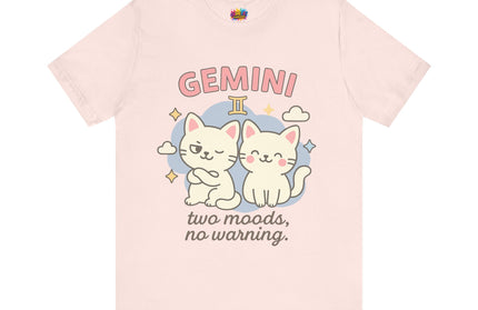 GEMINI ZODIAC - TWO MOODS NO WARNING GRAPHIC TEE