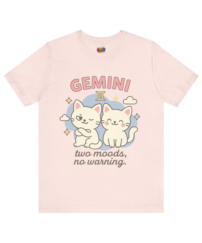 GEMINI ZODIAC - TWO MOODS NO WARNING GRAPHIC TEE