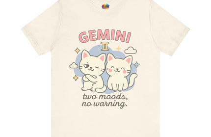 GEMINI ZODIAC - TWO MOODS NO WARNING GRAPHIC TEE